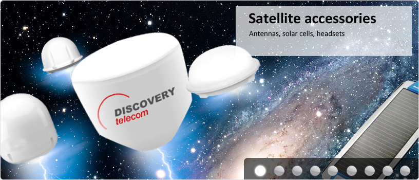 Satellite accessories. Antennas, solar cells, headsets
